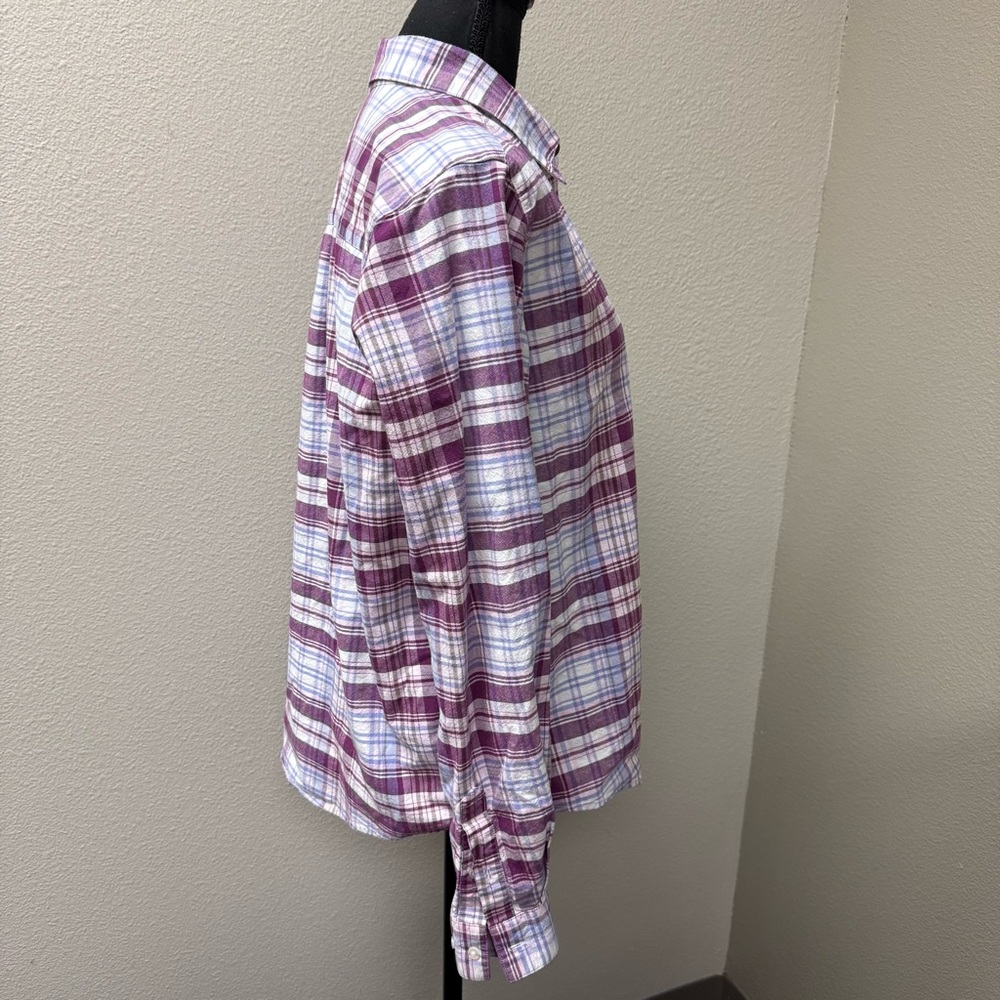 Rockies Purple Plaid Western Button Down Shirt Cotton Cowgirl Rodeo Large - Picture 7 of 11